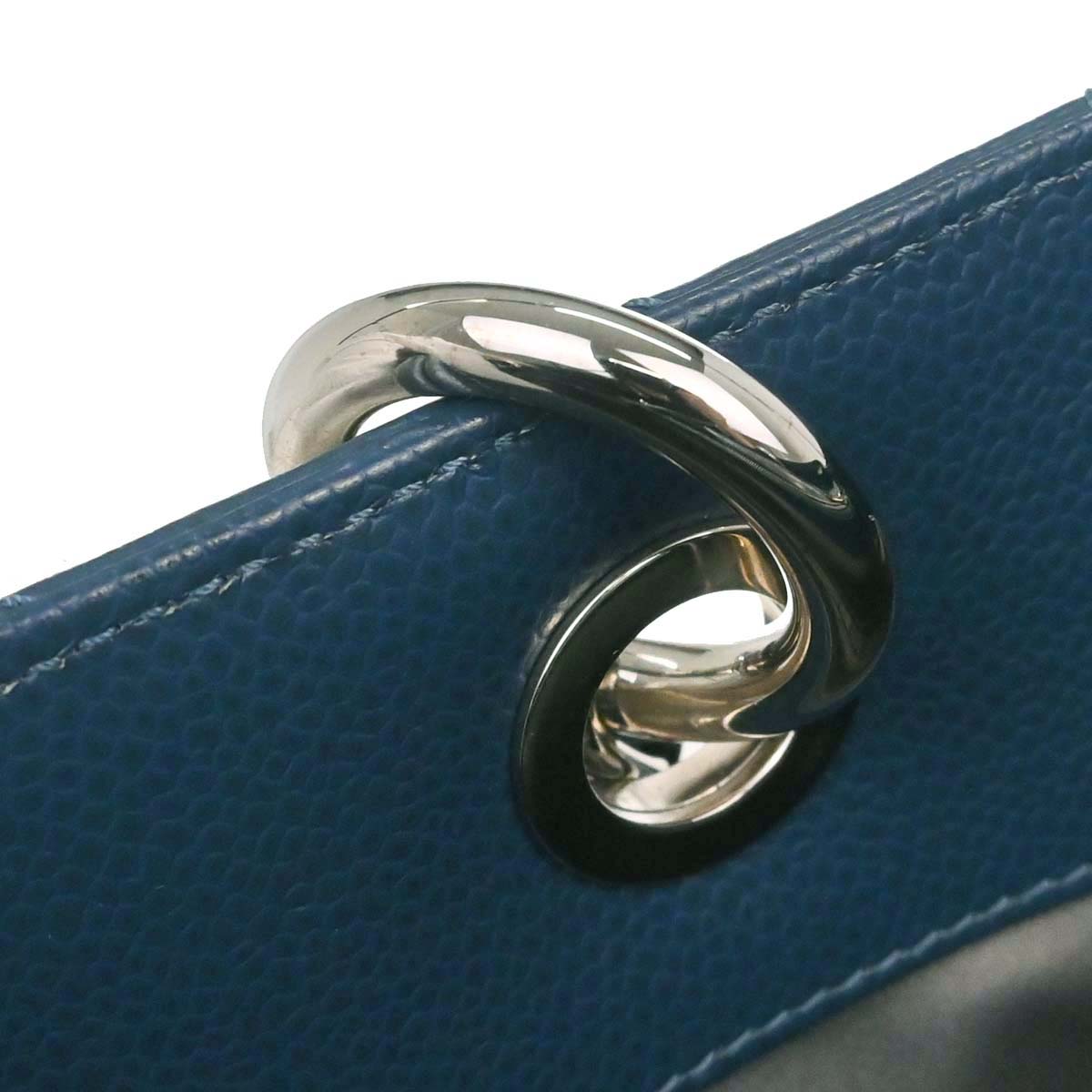 Chanel Blue Caviar Skin Grand Shopping Tote GST XL Chain Handbag
