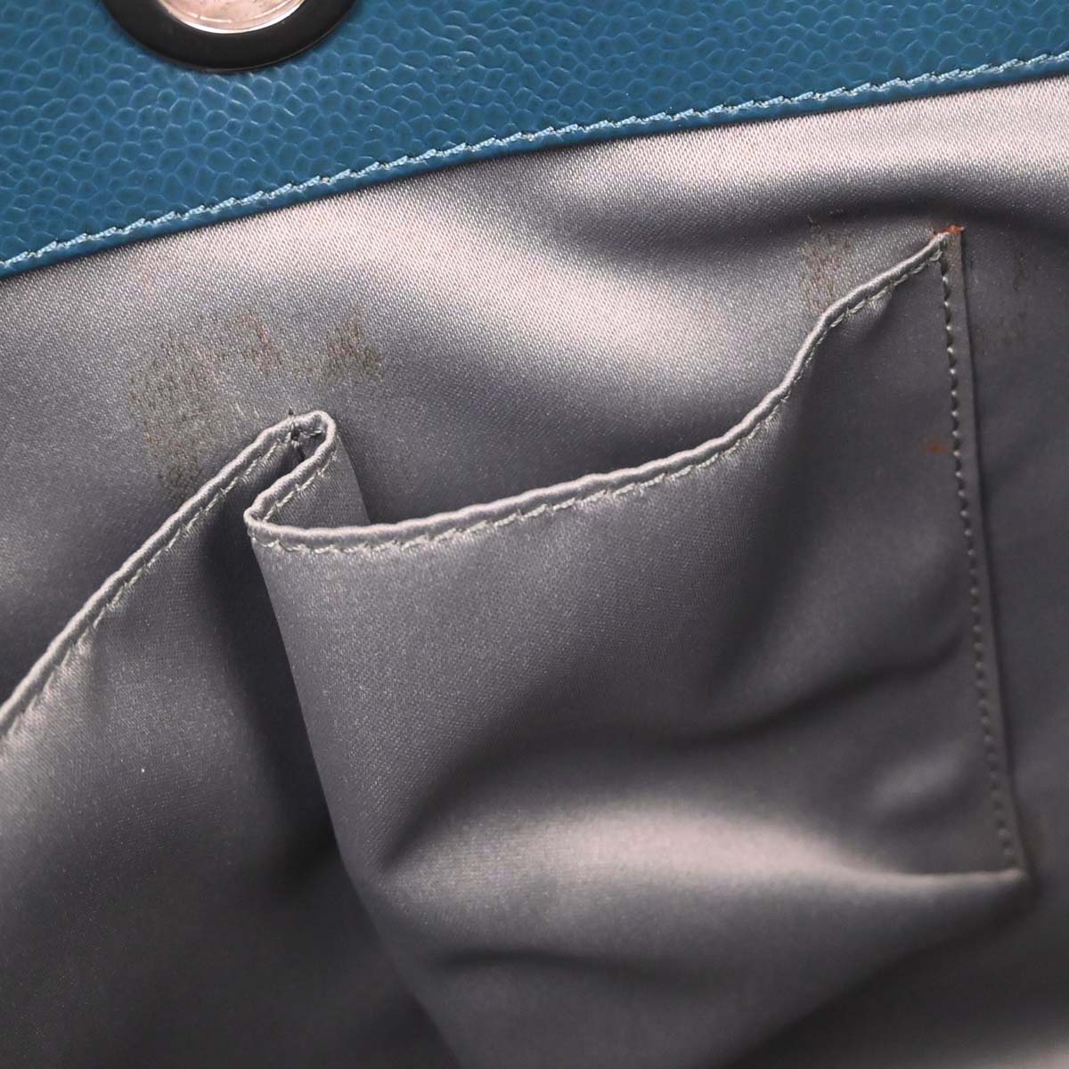 Chanel Blue Caviar Skin Grand Shopping Tote GST XL Chain Handbag