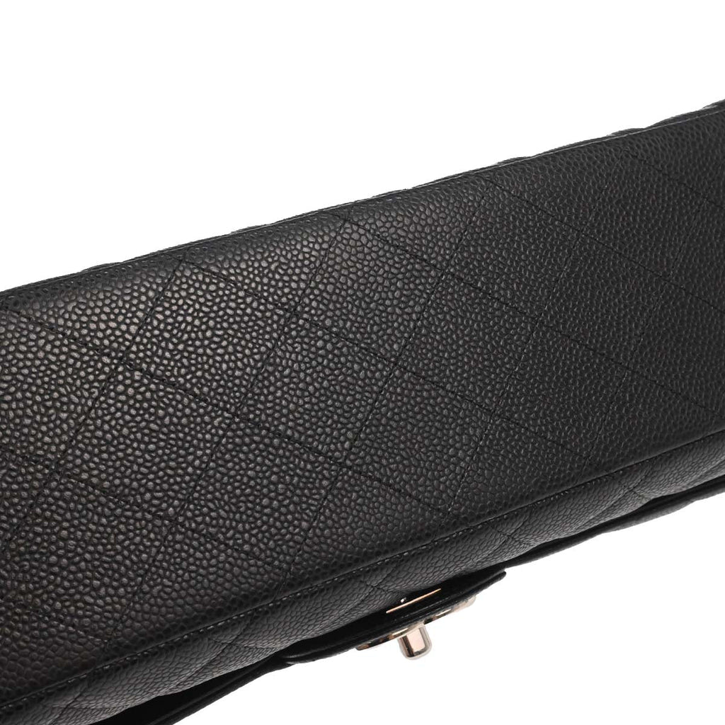 Chanel Black Calfskin Maxi Classic Double Flap Shoulder Bag