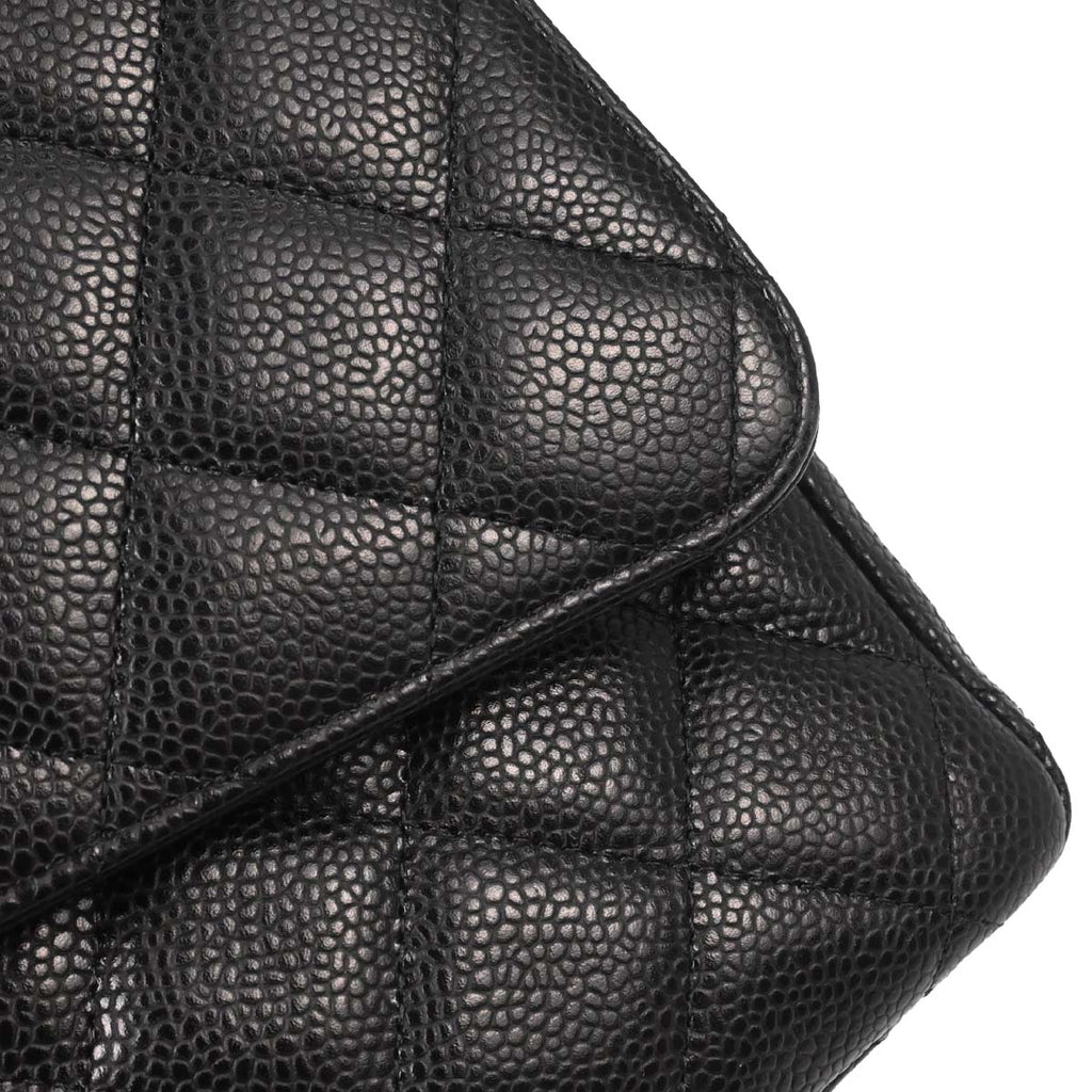 Chanel Black Calfskin Maxi Classic Double Flap Shoulder Bag