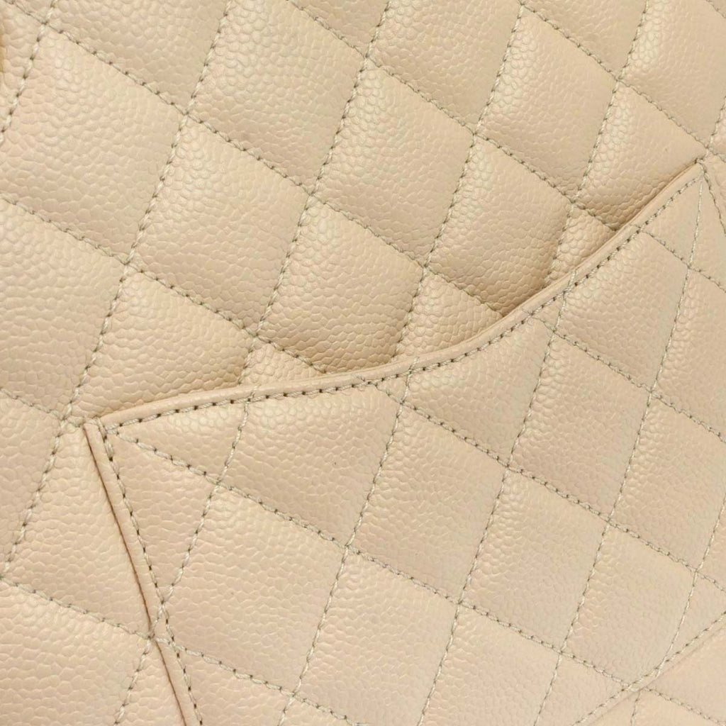 Chanel Light Beige Caviar Petite Shopping Tote PST Chain Handbag