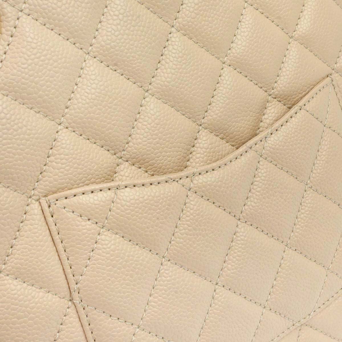 Chanel Light Beige Caviar Petite Shopping Tote PST Chain Handbag