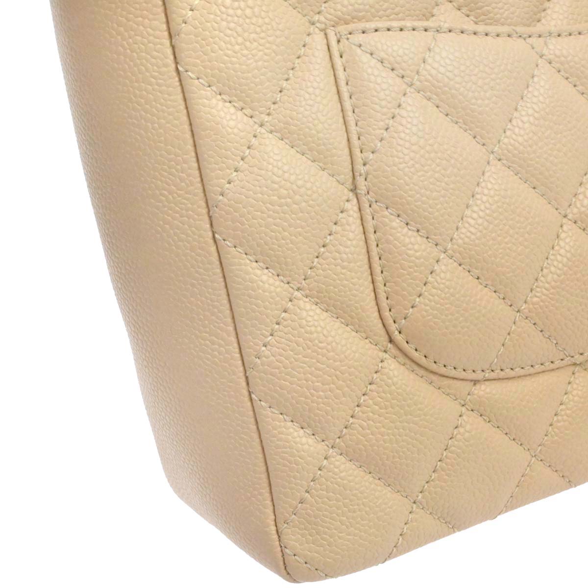 Chanel Light Beige Caviar Petite Shopping Tote PST Chain Handbag