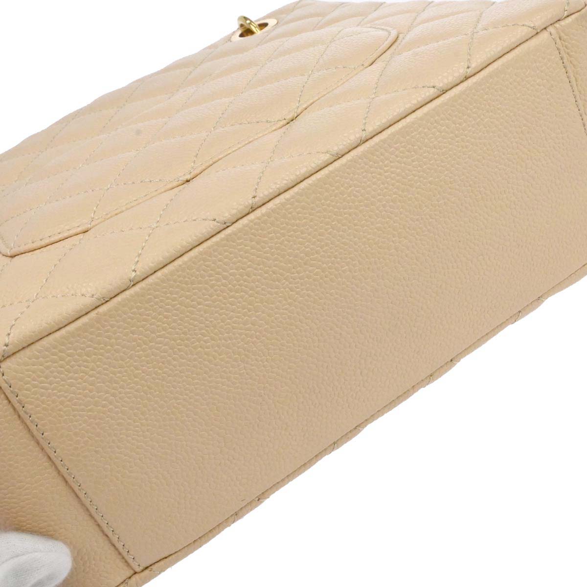 Chanel Light Beige Caviar Petite Shopping Tote PST Chain Handbag