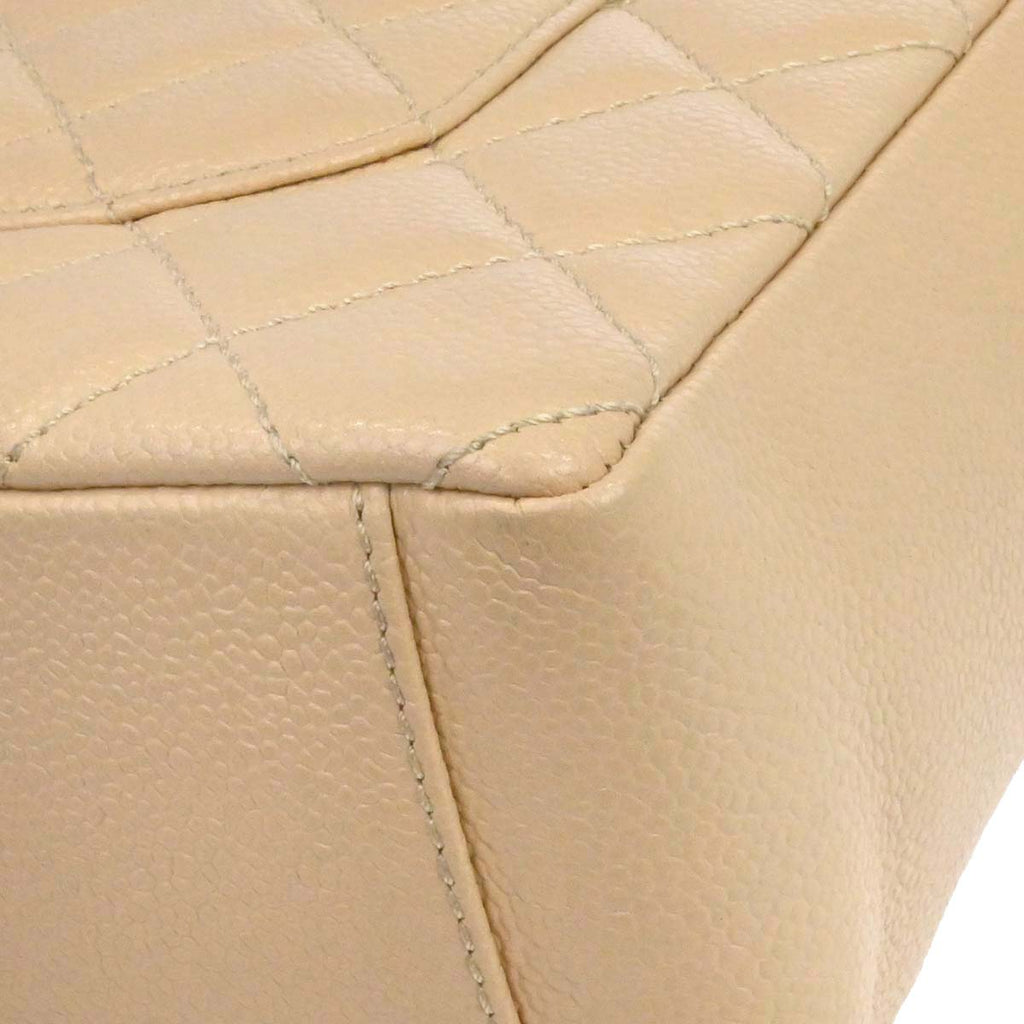 Chanel Light Beige Caviar Petite Shopping Tote PST Chain Handbag