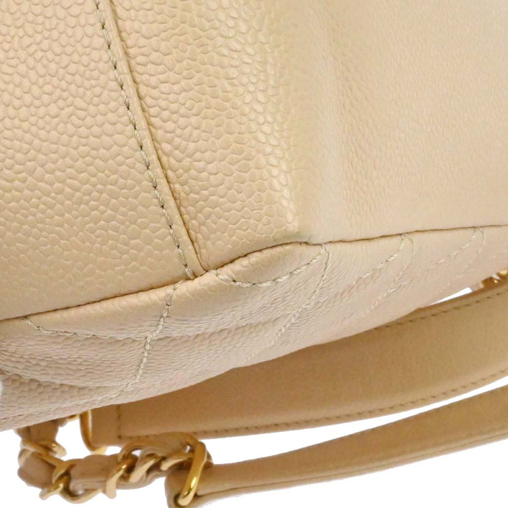 Chanel Light Beige Caviar Petite Shopping Tote PST Chain Handbag