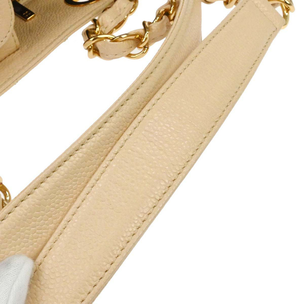 Chanel Light Beige Caviar Petite Shopping Tote PST Chain Handbag