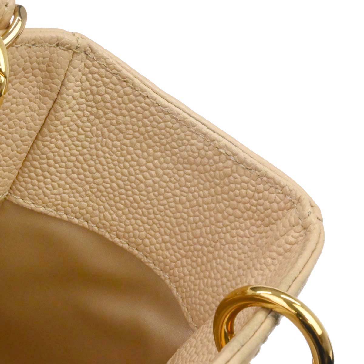 Chanel Light Beige Caviar Petite Shopping Tote PST Chain Handbag
