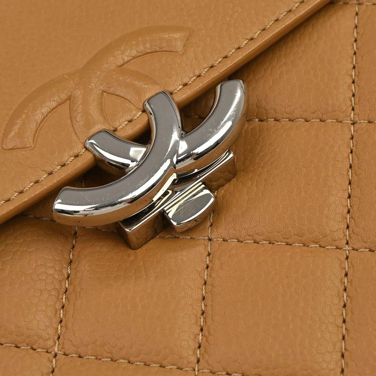 Chanel 2017-2018 Brown Caviar CC Box Flap Bag Shoulder Bag