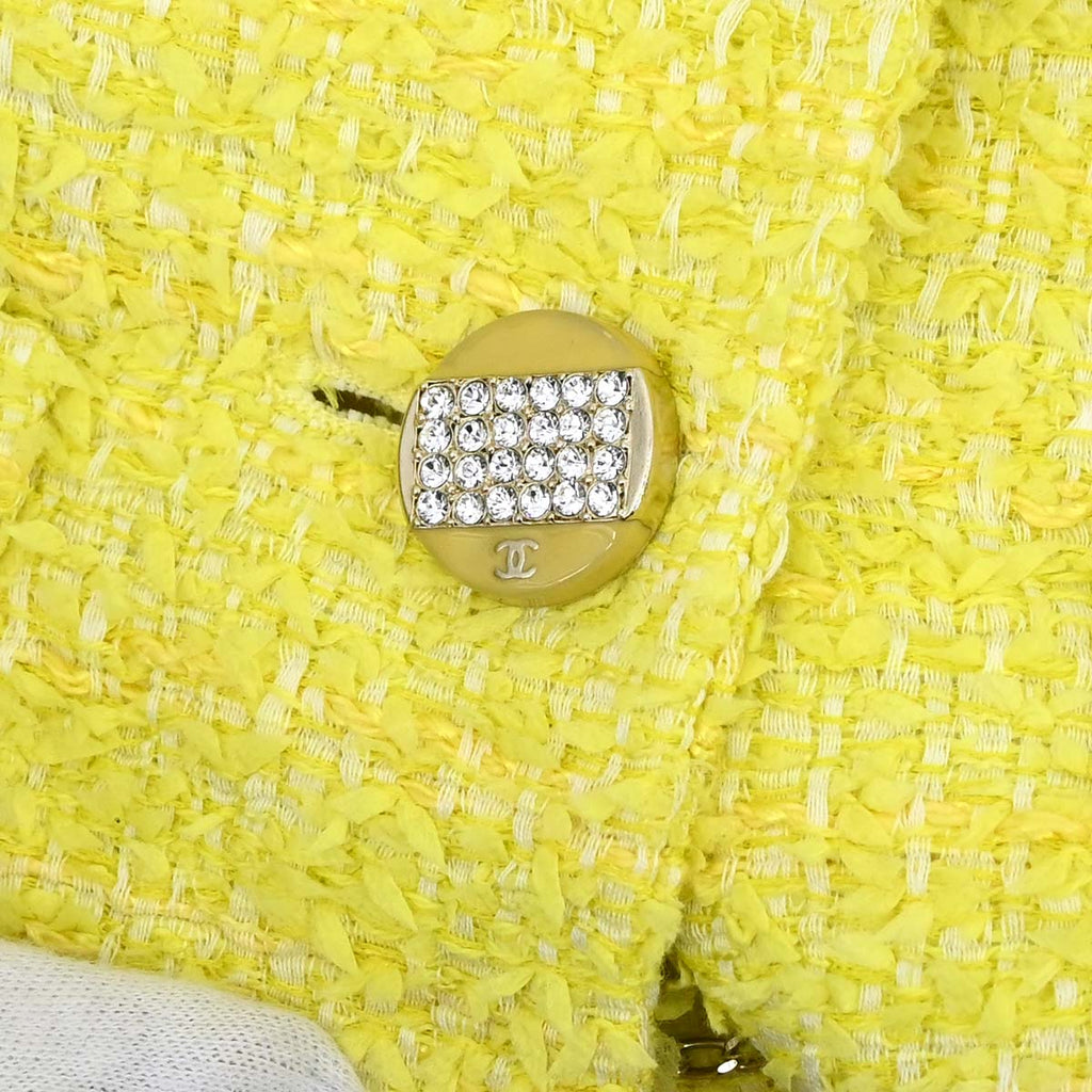 Chanel 2011-2012 Single Breasted Jacket Tweed Yellow #36