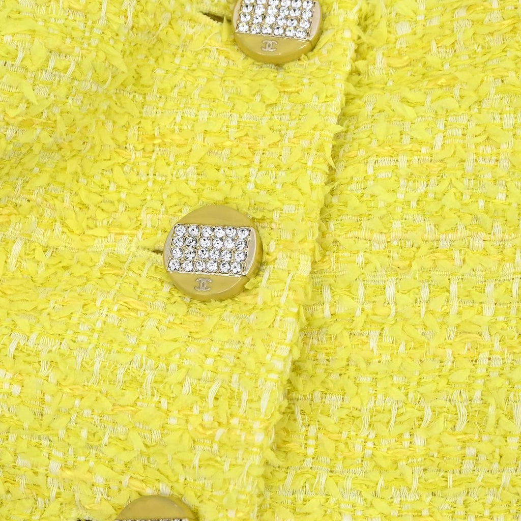 Chanel 2011-2012 Single Breasted Jacket Tweed Yellow #36