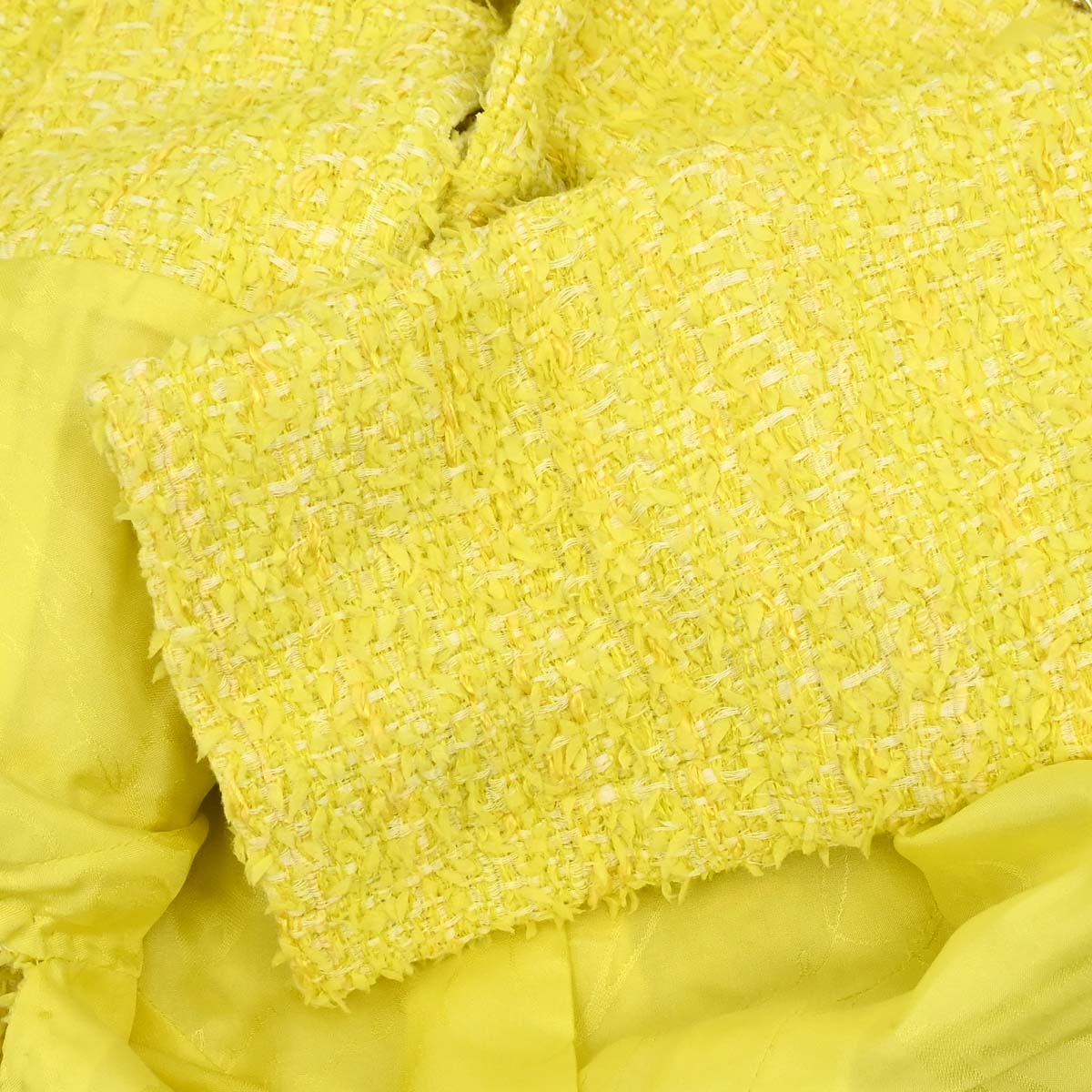 Chanel 2011-2012 Single Breasted Jacket Tweed Yellow #36