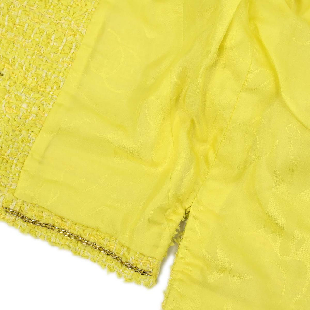 Chanel 2011-2012 Single Breasted Jacket Tweed Yellow #36