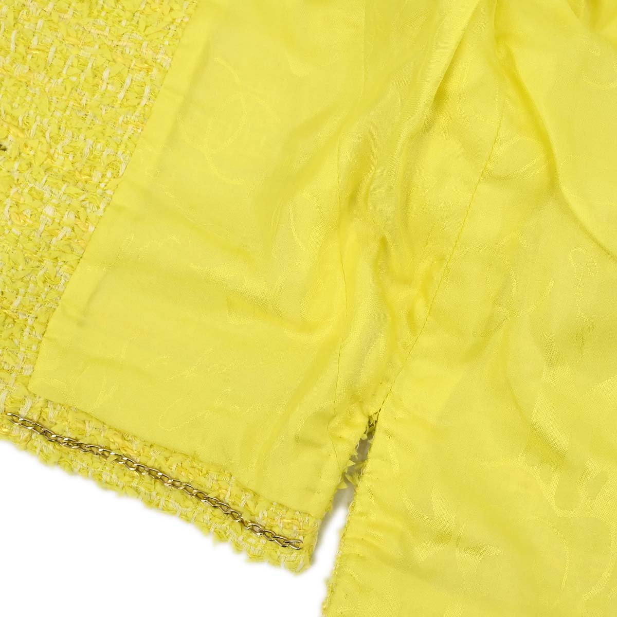 Chanel 2011-2012 Single Breasted Jacket Tweed Yellow #36