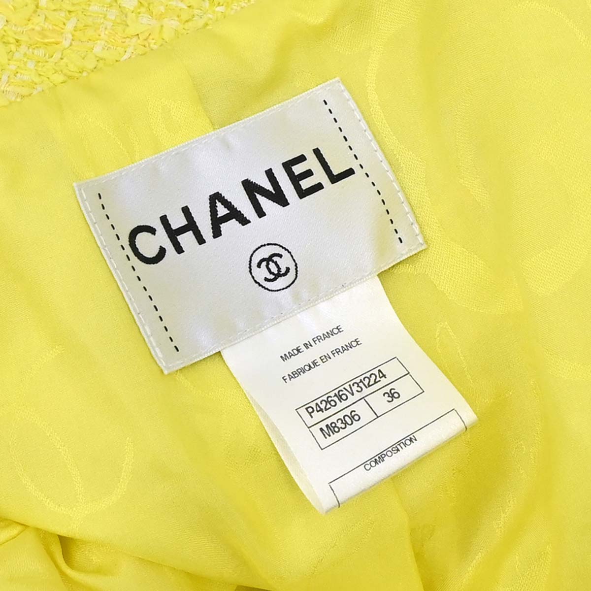 Chanel 2011-2012 Single Breasted Jacket Tweed Yellow #36