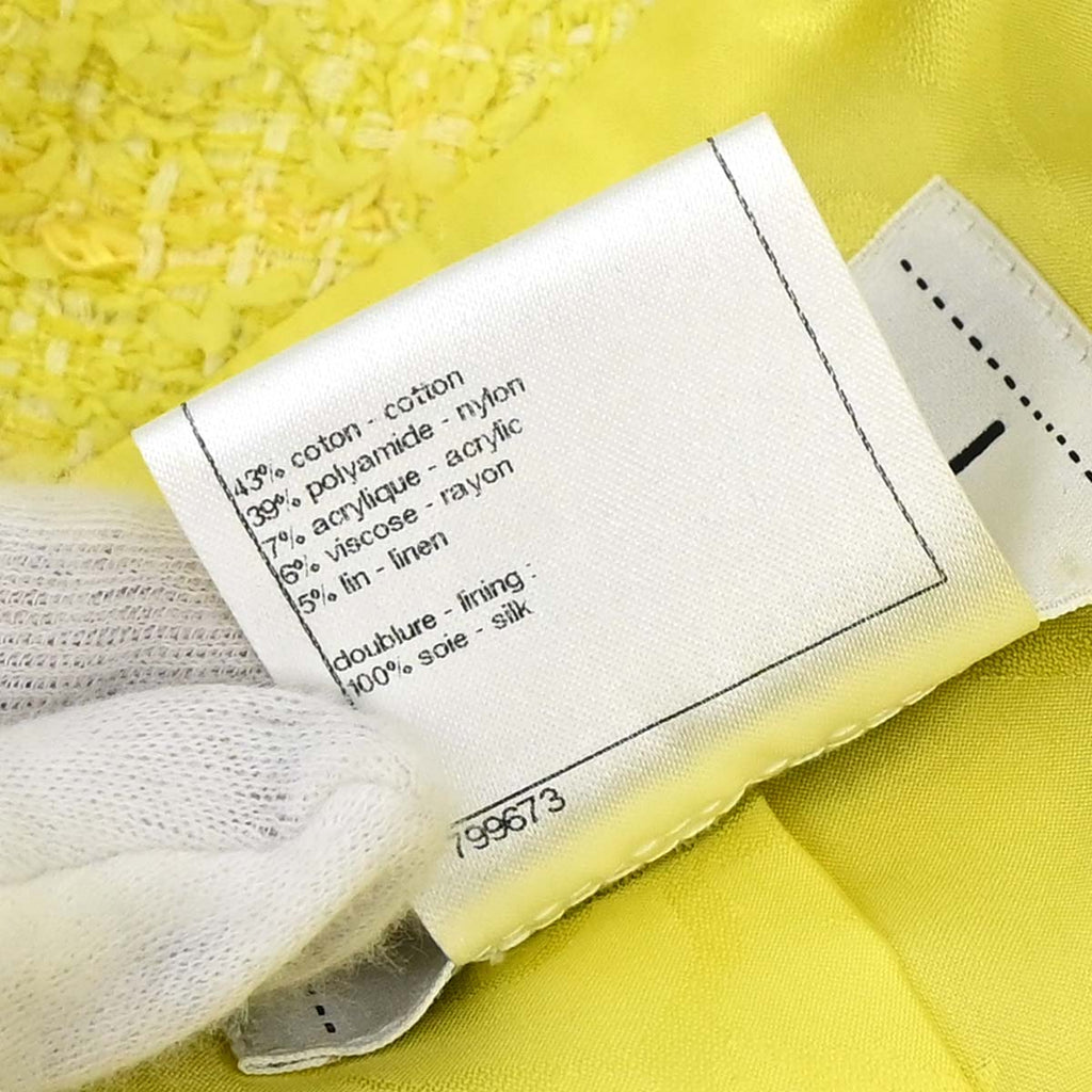 Chanel 2011-2012 Single Breasted Jacket Tweed Yellow #36