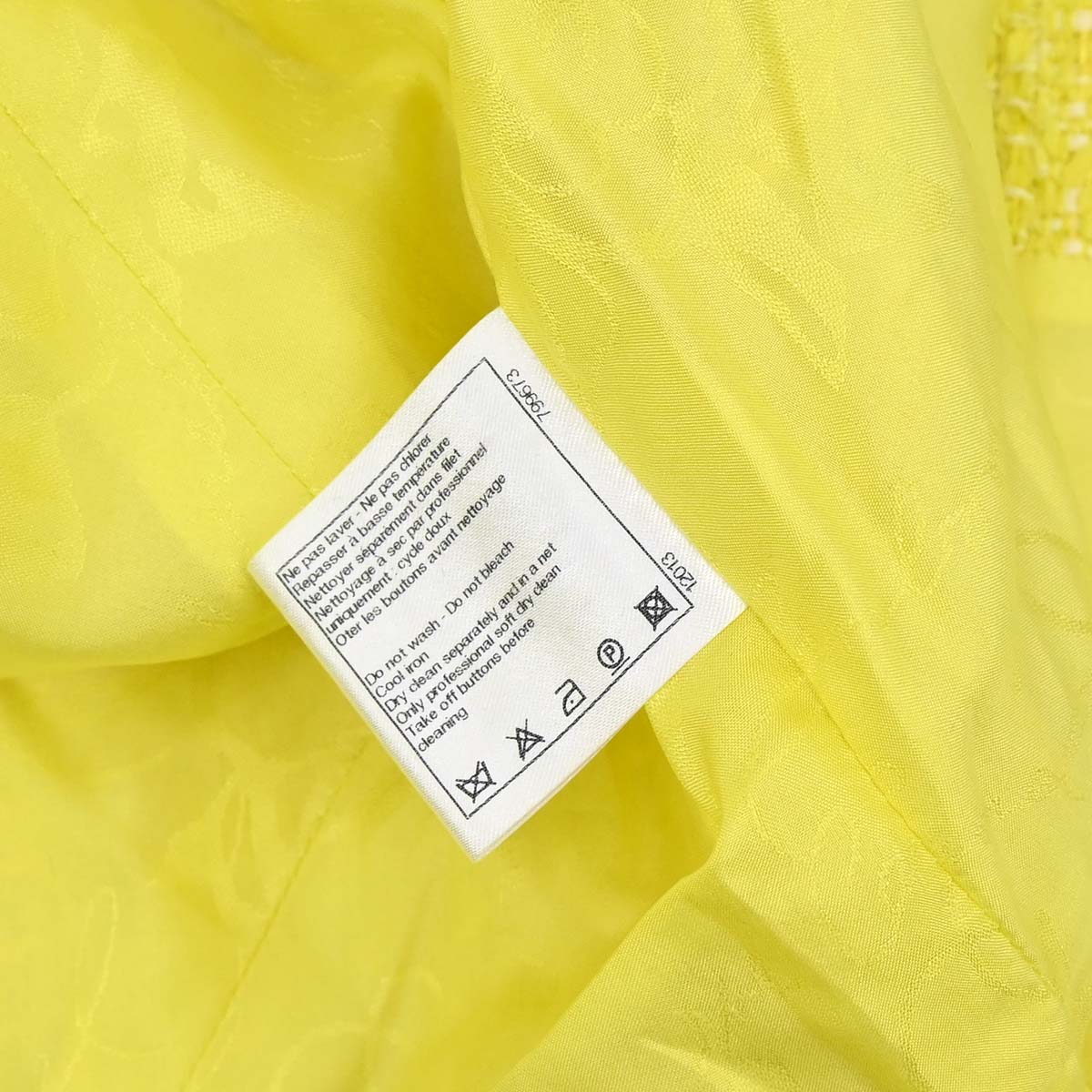 Chanel 2011-2012 Single Breasted Jacket Tweed Yellow #36