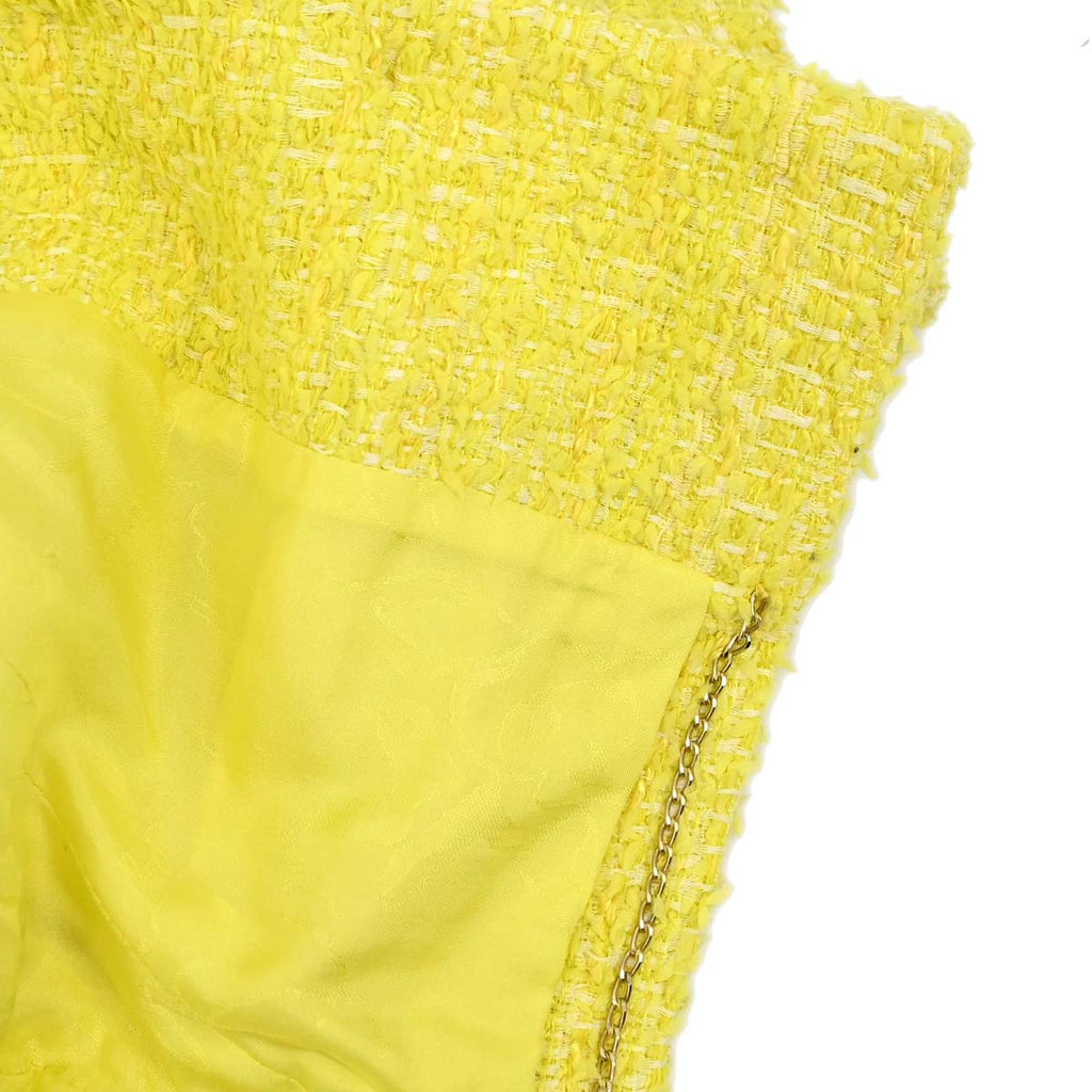 Chanel 2011-2012 Single Breasted Jacket Tweed Yellow #36