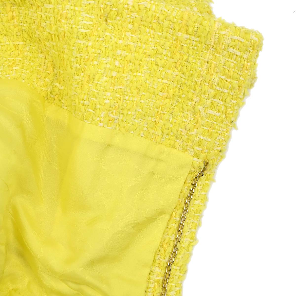 Chanel 2011-2012 Single Breasted Jacket Tweed Yellow #36