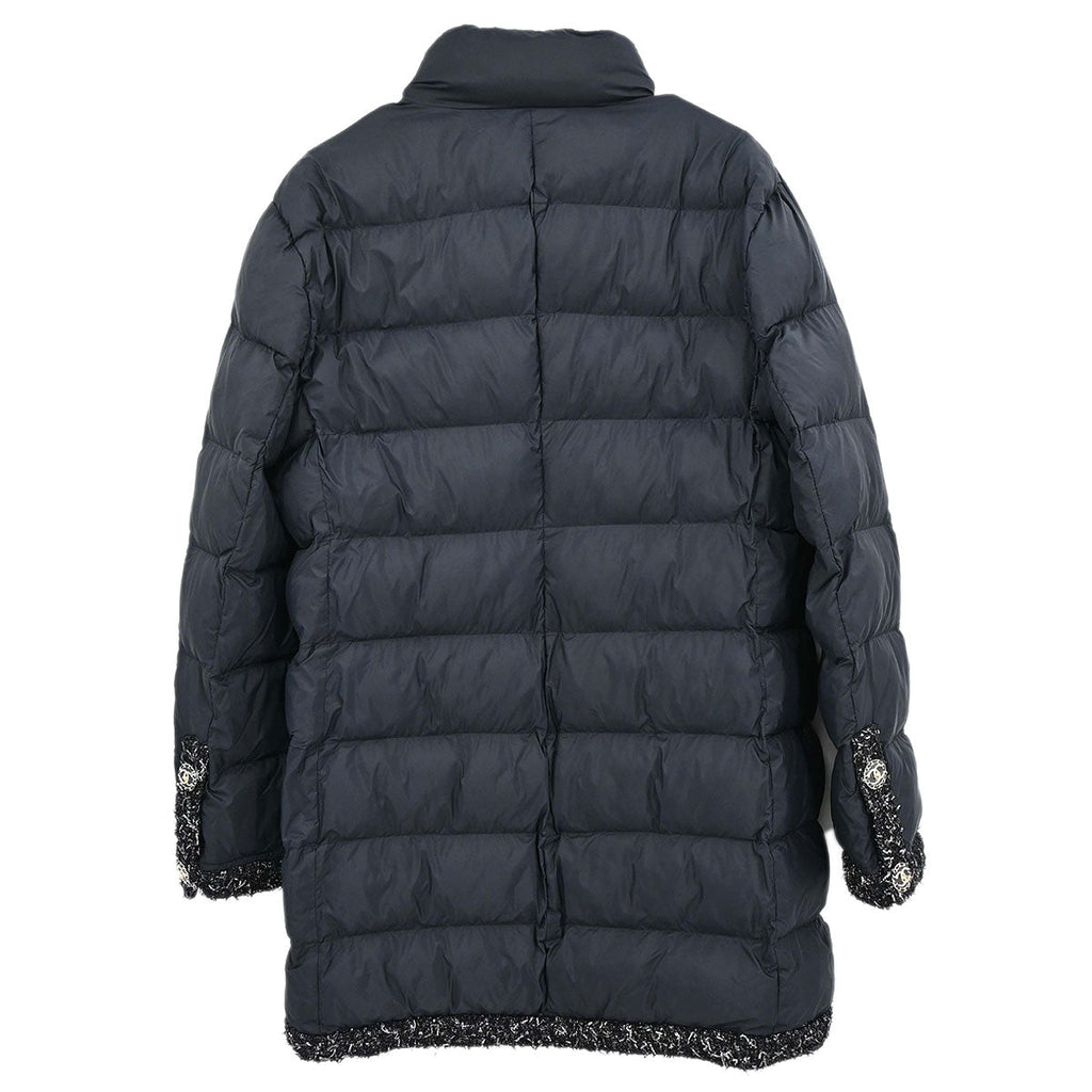 Chanel 2018-2019 Zip Up Tweed Coat Black #42