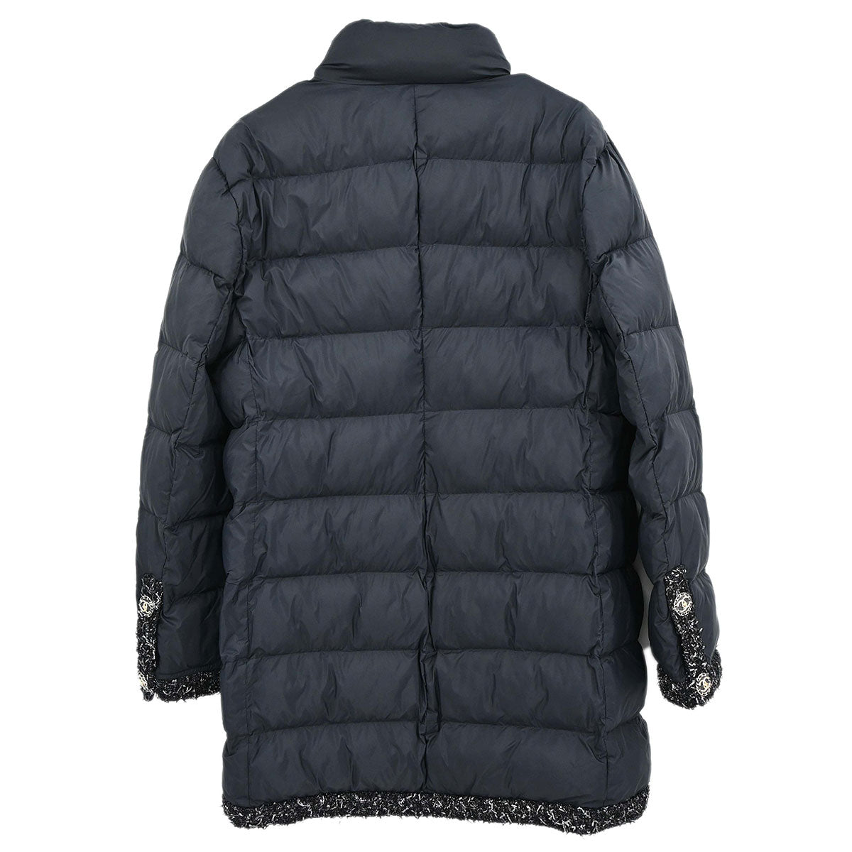 Chanel 2018-2019 Zip Up Tweed Coat Black #42
