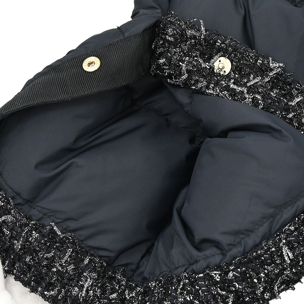 Chanel 2018-2019 Zip Up Tweed Coat Black #42