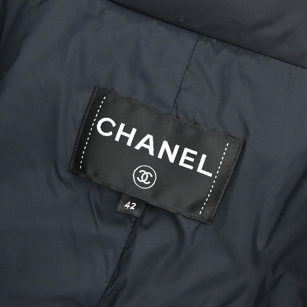 Chanel 2018-2019 Zip Up Tweed Coat Black #42