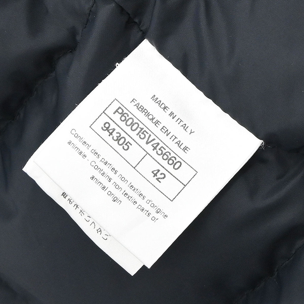 Chanel 2018-2019 Zip Up Tweed Coat Black #42