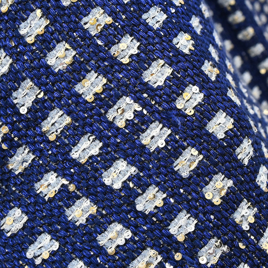 Chanel 2017 Sleeveless Tweed Dress Navy #40