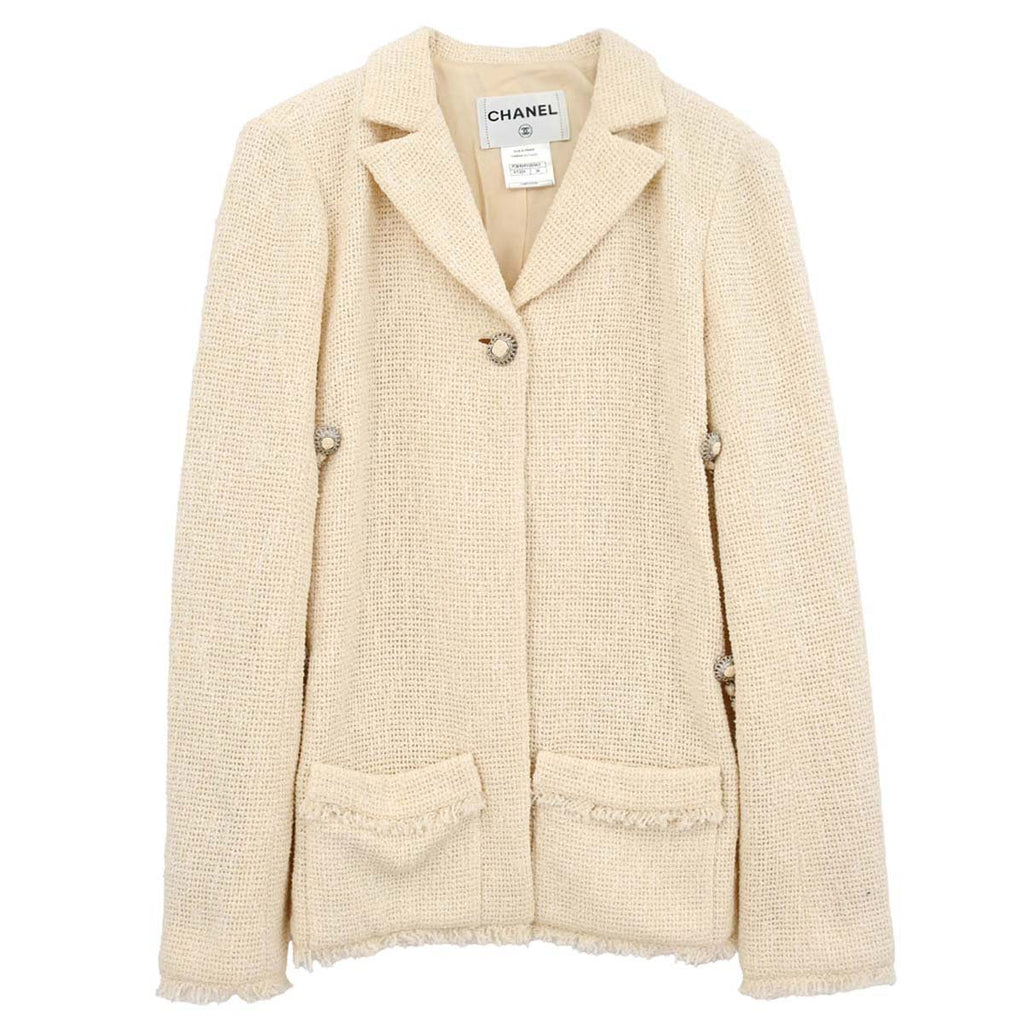 Chanel 2010 Single Breasted Jacket Ivory #38