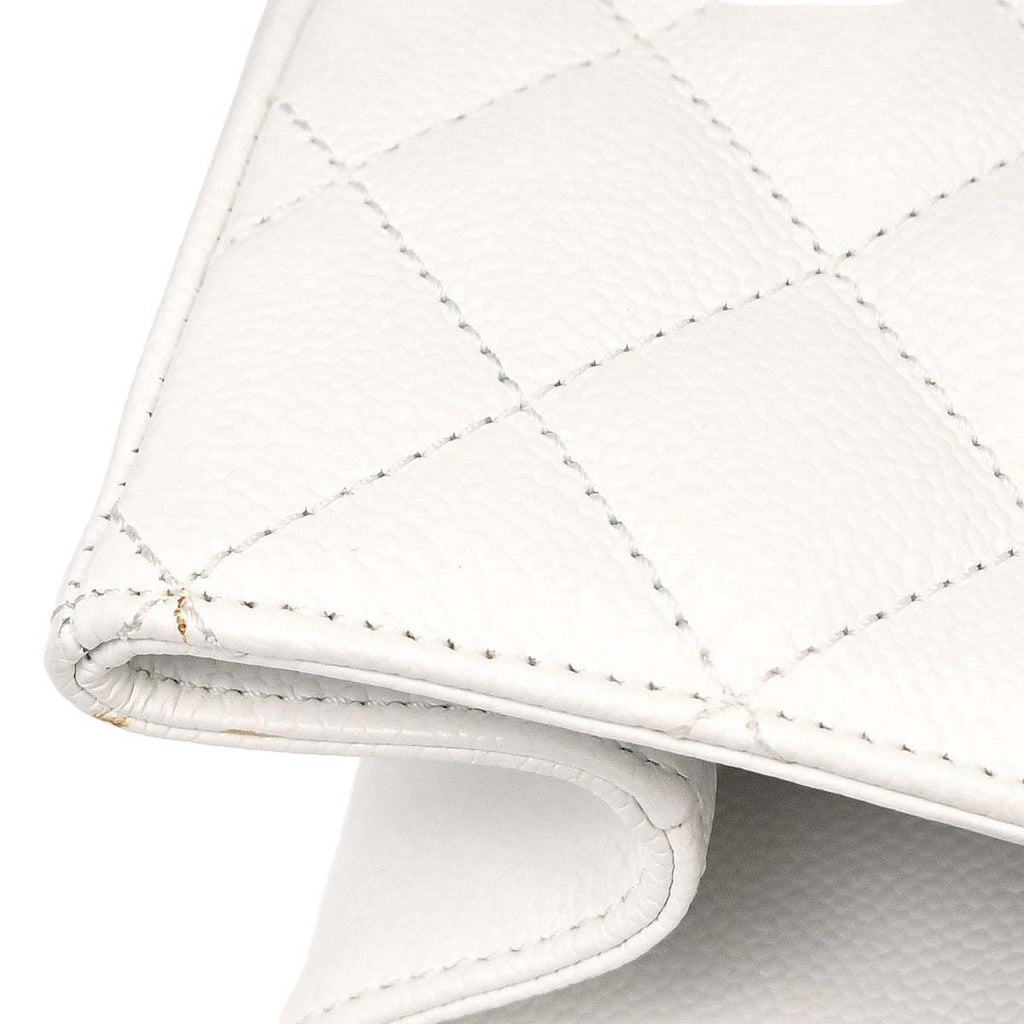 Chanel 2011 White Caviar Grand Shopping Tote GST Chain Handbag