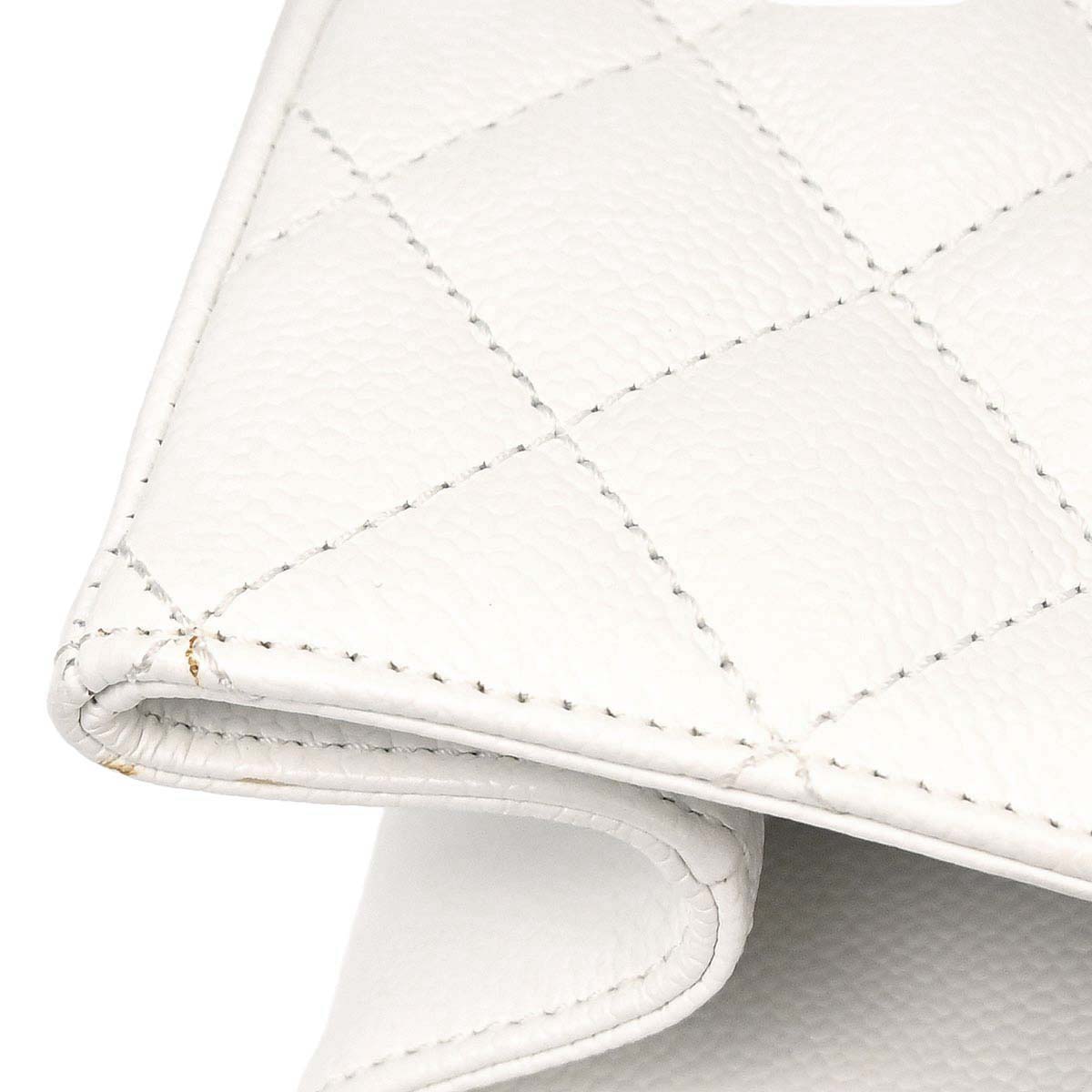 Chanel 2011 White Caviar Grand Shopping Tote GST Chain Handbag