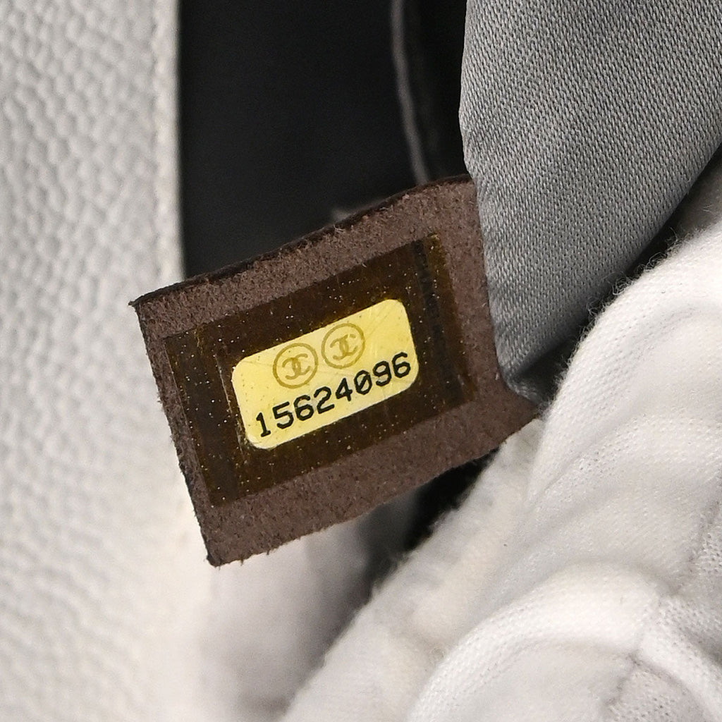 Chanel 2011 White Caviar Grand Shopping Tote GST Chain Handbag
