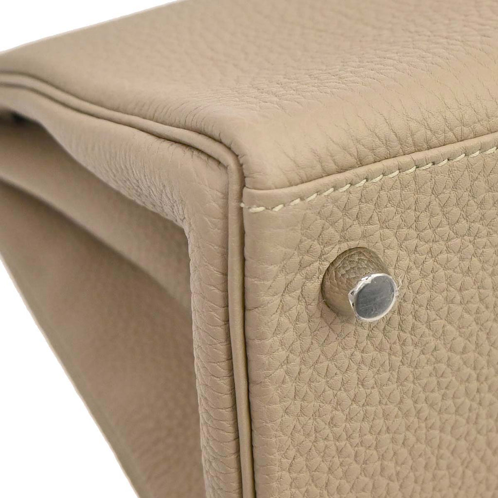 Hermes Gris Tourterelle Togo Kelly 28 Retourne 2way Shoulder Handbag