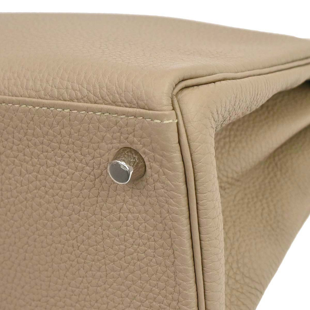Hermes Gris Tourterelle Togo Kelly 28 Retourne 2way Shoulder Handbag