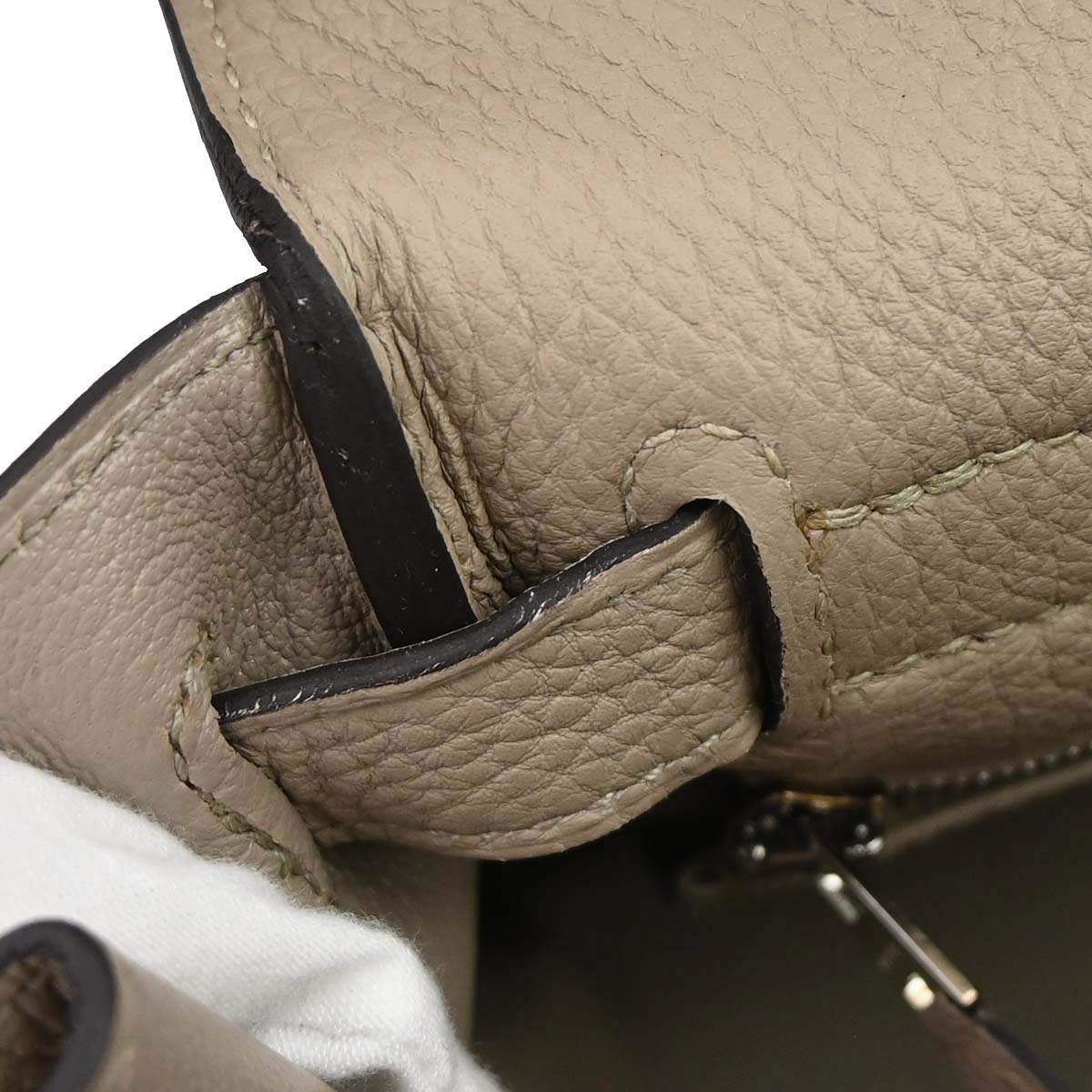 Hermes Gris Tourterelle Togo Kelly 28 Retourne 2way Shoulder Handbag