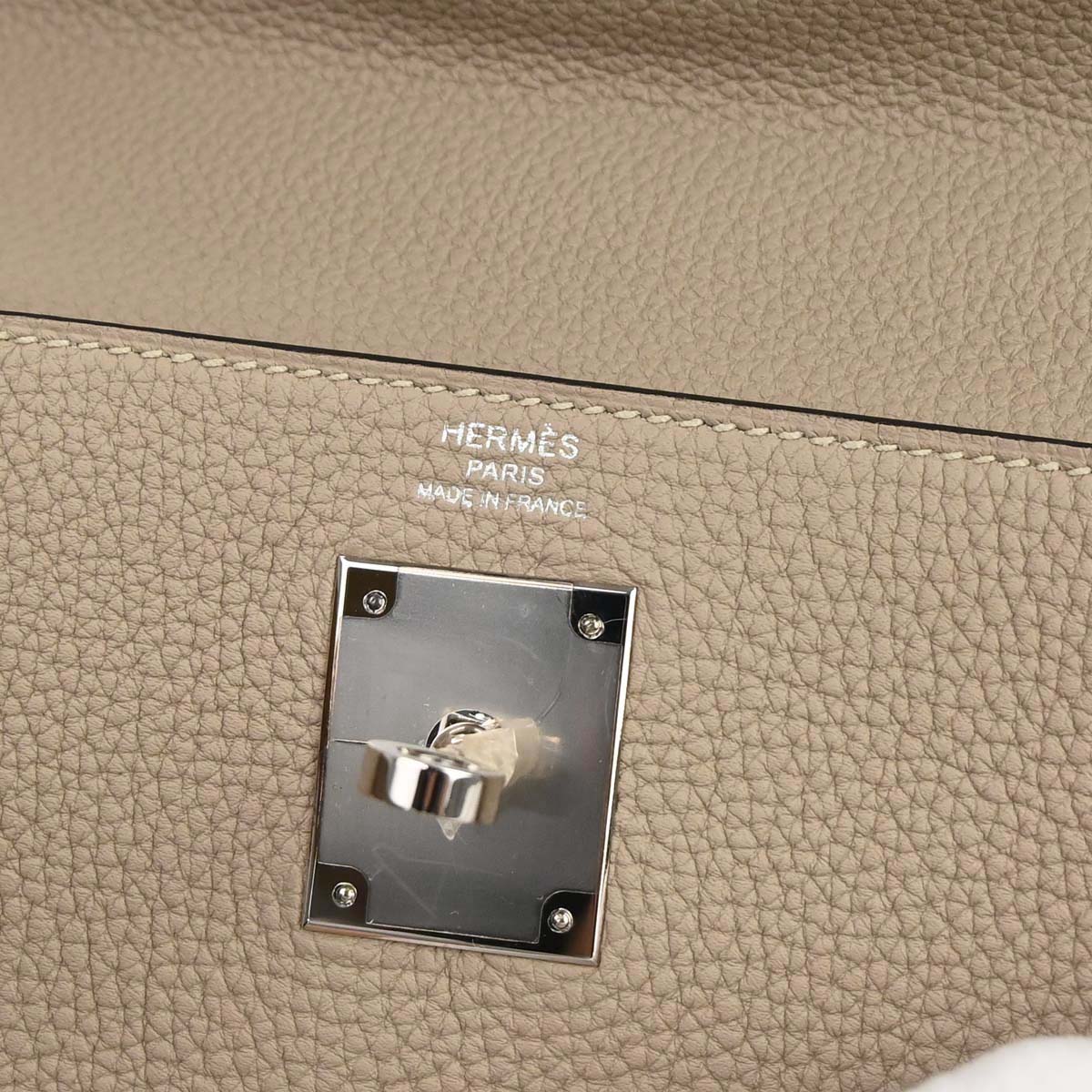 Hermes Gris Tourterelle Togo Kelly 28 Retourne 2way Shoulder Handbag