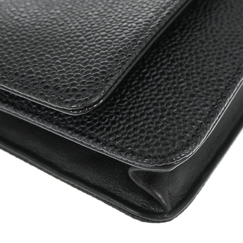 Chanel Black Caviar Skin Timeless WOC Wallet on Chain Bag