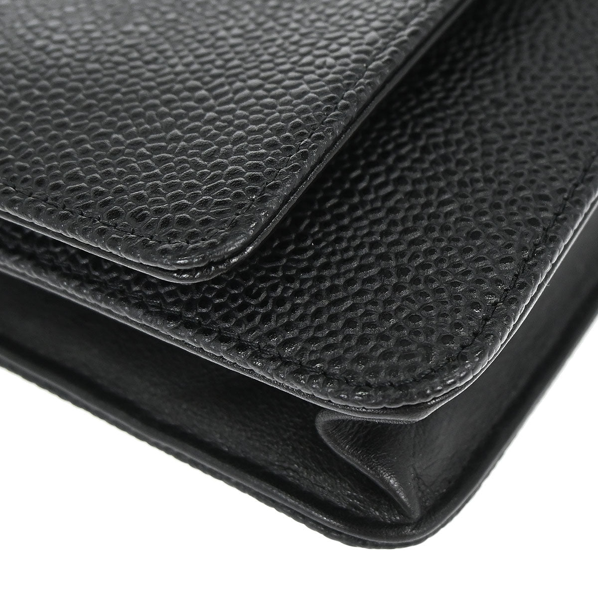 Chanel Black Caviar Skin Timeless WOC Wallet on Chain Bag