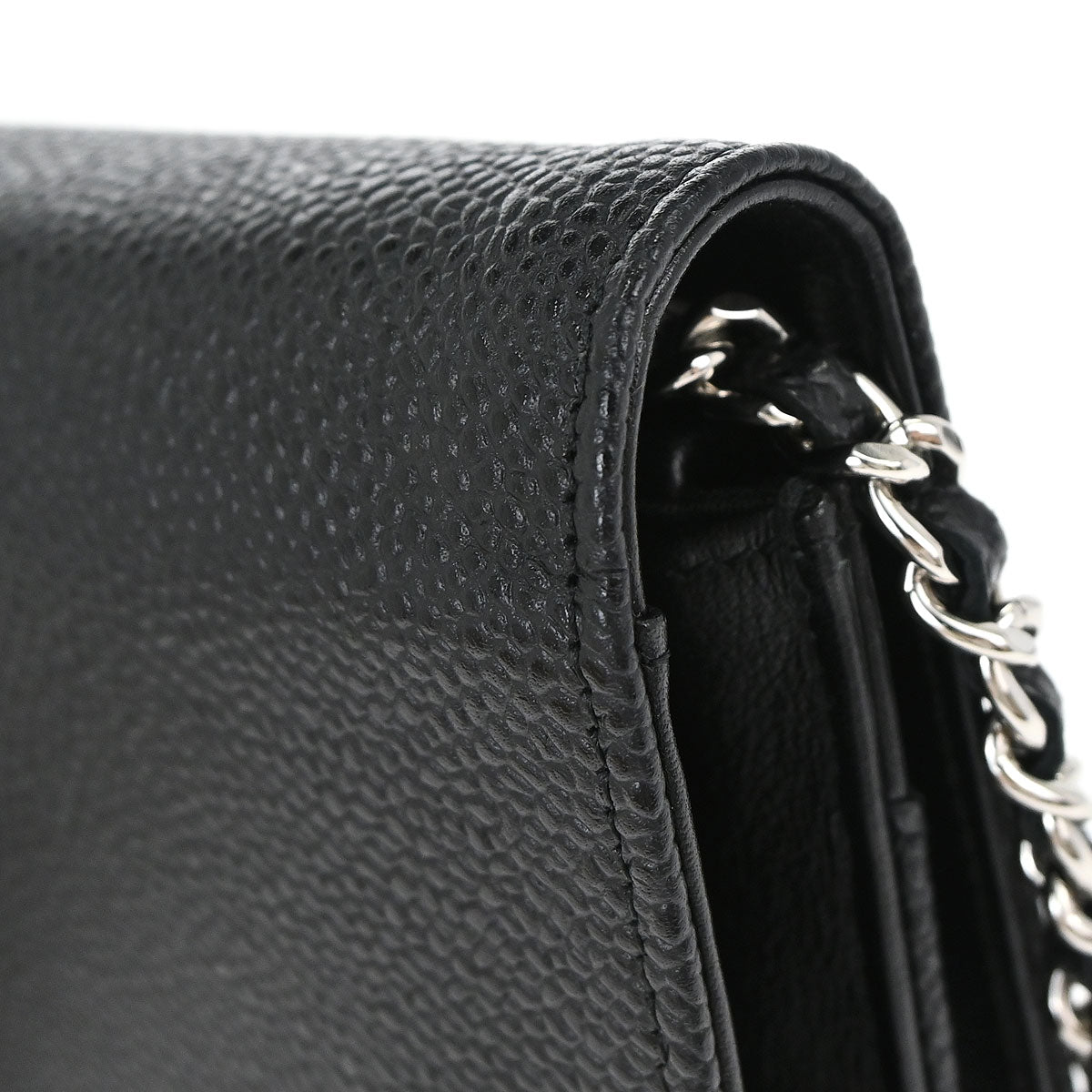 Chanel Black Caviar Skin Timeless WOC Wallet on Chain Bag