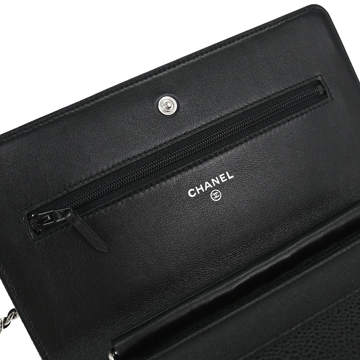 Chanel Black Caviar Skin Timeless WOC Wallet on Chain Bag