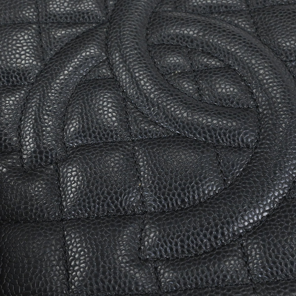 Chanel 2014 Black Caviar Grand Shopping Tote GST Chain Handbag