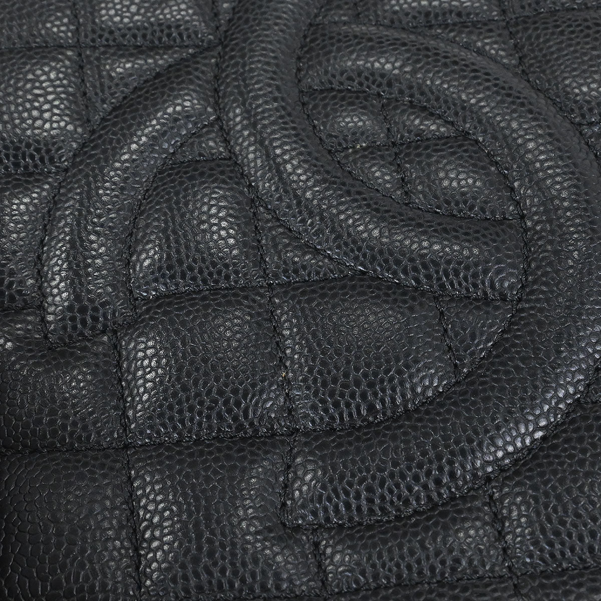Chanel 2014 Black Caviar Grand Shopping Tote GST Chain Handbag