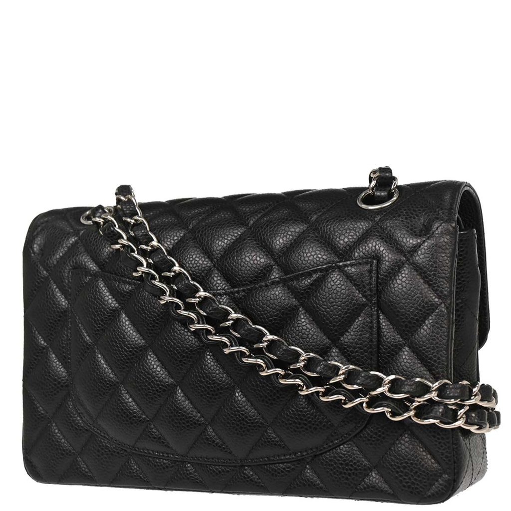 Chanel 2019 Black Caviar Small Classic Double Flap Shoulder Bag
