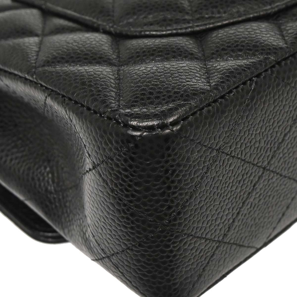 Chanel 2019 Black Caviar Small Classic Double Flap Shoulder Bag