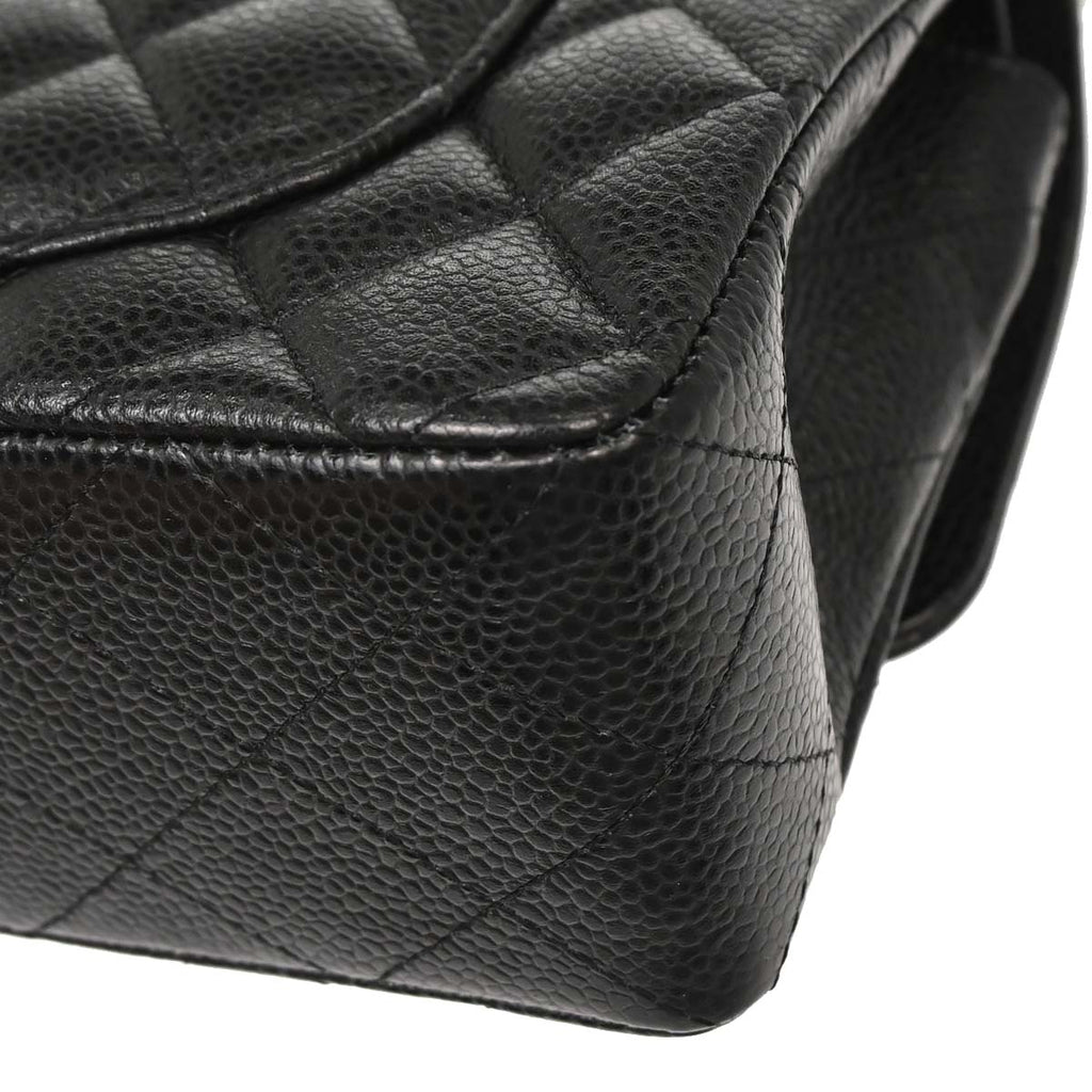 Chanel 2019 Black Caviar Small Classic Double Flap Shoulder Bag