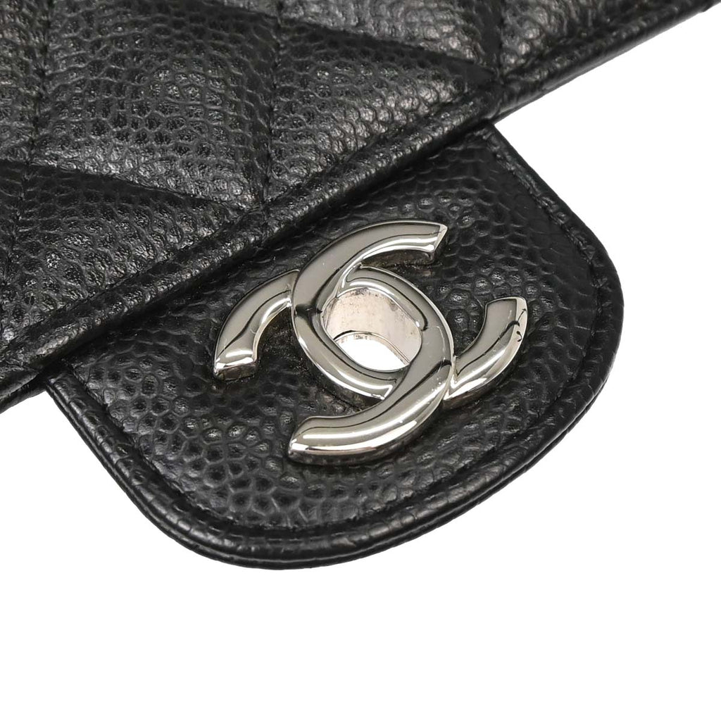 Chanel 2019 Black Caviar Small Classic Double Flap Shoulder Bag