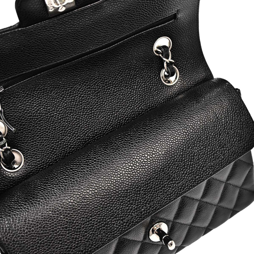 Chanel 2019 Black Caviar Small Classic Double Flap Shoulder Bag