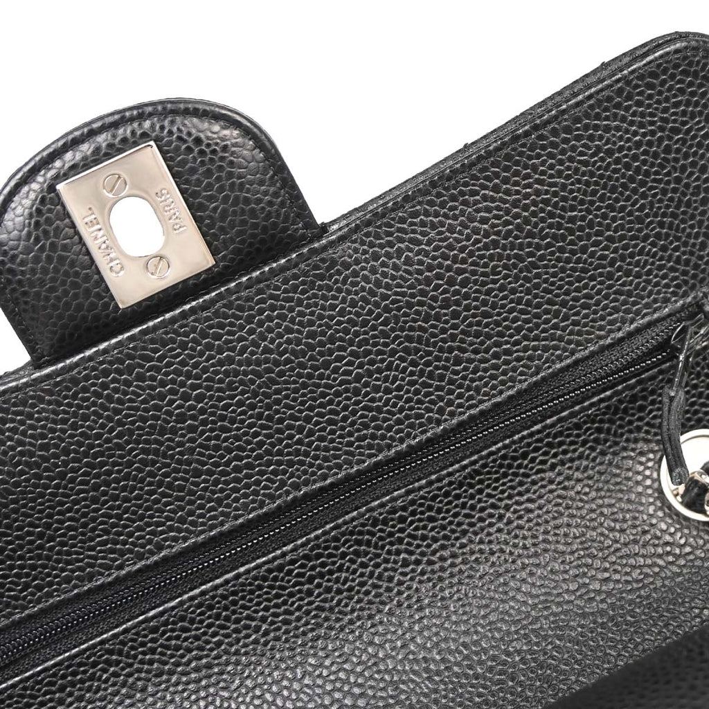 Chanel 2019 Black Caviar Small Classic Double Flap Shoulder Bag