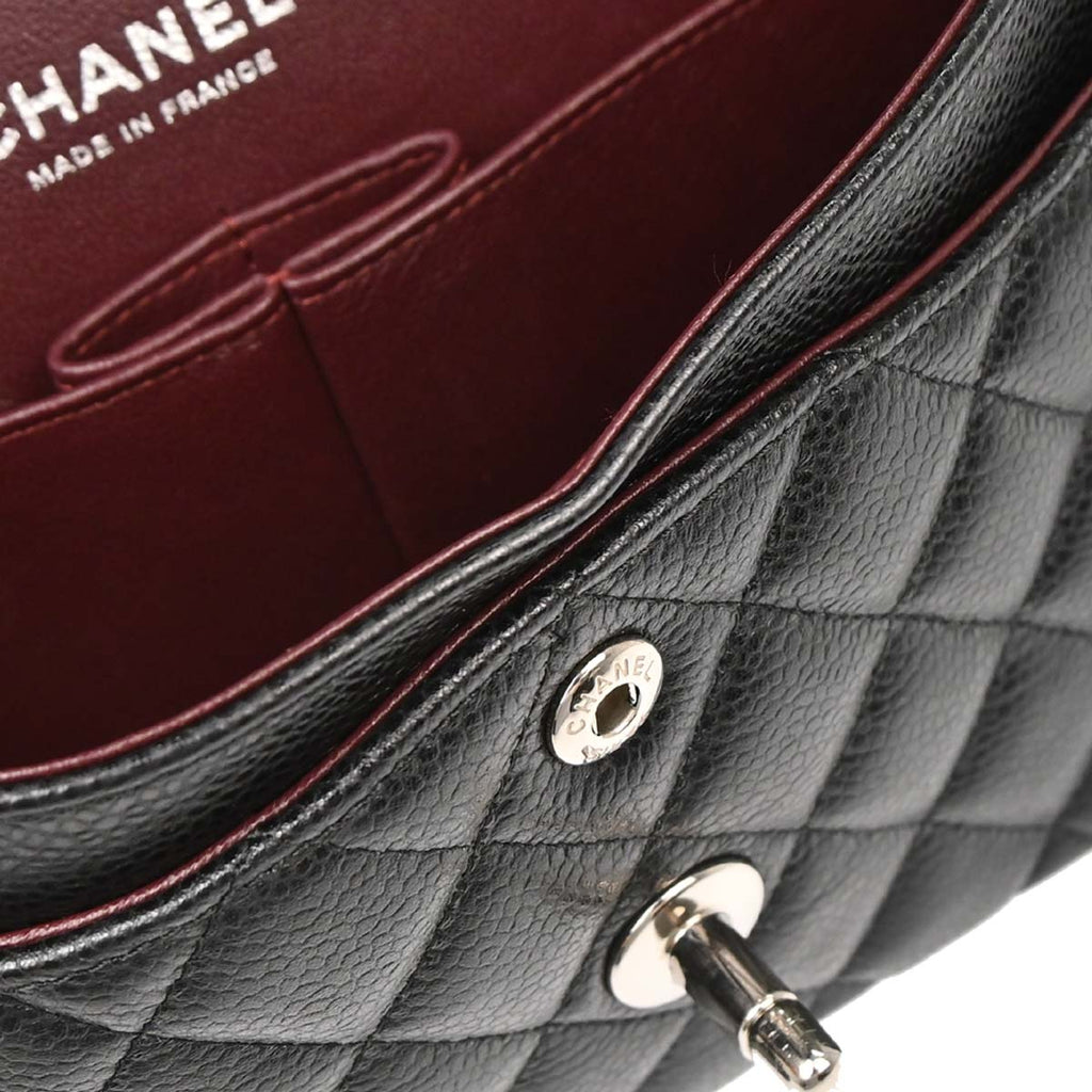 Chanel 2019 Black Caviar Small Classic Double Flap Shoulder Bag
